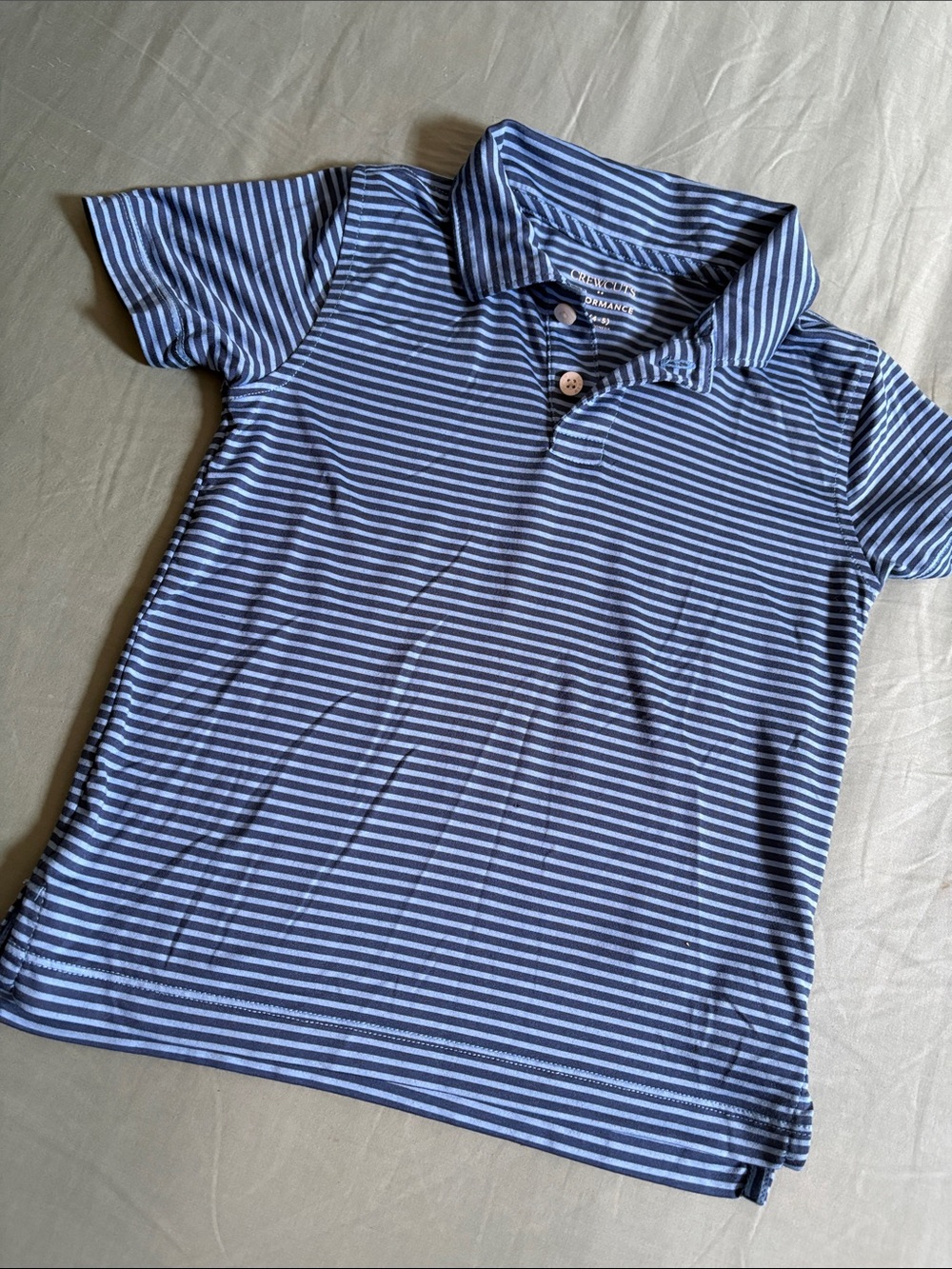 Crewcuts Blue and White Striped Polo